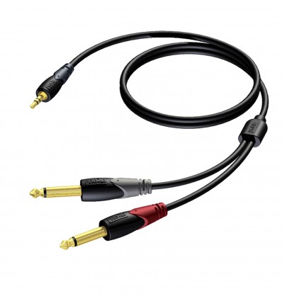 Karma CLA 713-1-5 Cable de audio de 1.5m - Jack estéreo de 3.5 mm/ Jack de 2 x 6.3 mm