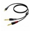 Karma CLA 713-1-5 Cable de audio de 1.5m - Jack estéreo de 3.5 mm/ Jack de 2 x 6.3 mm