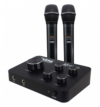 Karma KSTATION PRO Máquina de karaoke con doble micrófono inalámbrico.