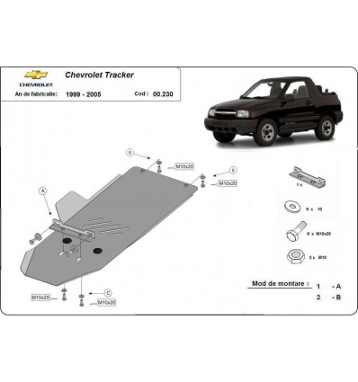 Protección del caja de cambios Chevrolet Tracker (Desde 1999 hasta 2005)