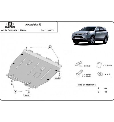 Cubre carter metalico Hyundai ix55 (Desde 2009 hasta 2015)