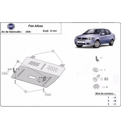 Cubre carter metalico Fiat Albea (Desde 2002 hasta 2012)