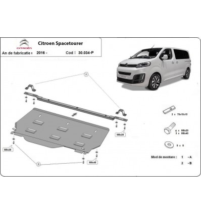 Cubre carter metalico Citroen Spacetourer MPV (Desde 2016 hasta 2022)