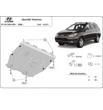 Cubre carter metalico Hyundai Veracruz (Desde 2009 hasta 2015)