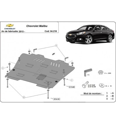 Cubre carter metalico Chevrolet Malibu (Desde 2013 hasta 2015)