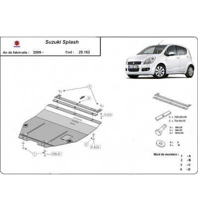 Cubre carter metalico Suzuki Splash an (Desde 2009 hasta 2016)