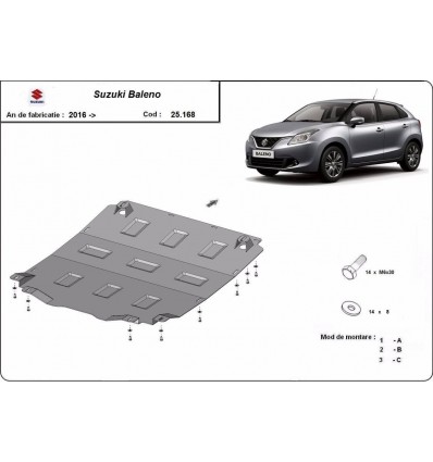 Cubre carter metalico Suzuki Baleno (Desde 2016 hasta 2022)