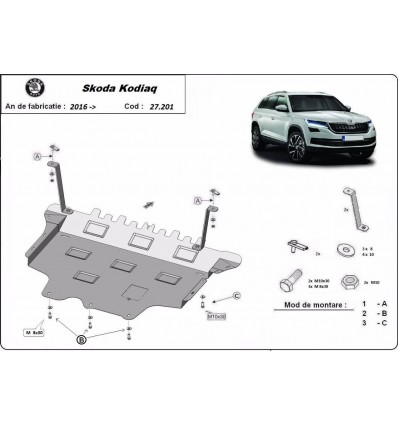 Cubre carter metalico Skoda Kodiaq (Desde 2016 hasta 2022)