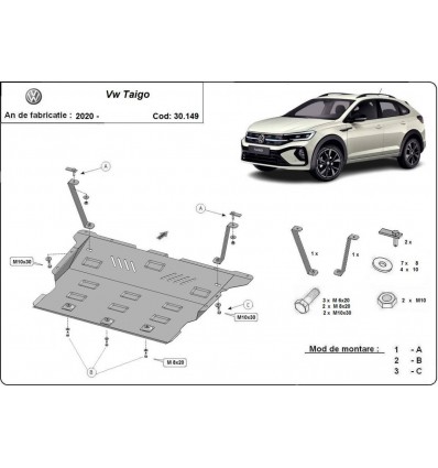 Cubre carter metalico VW Taigo (Desde 2020 hasta 2022)