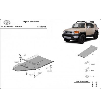 Protección del caja de cambios Toyota Fj Cruiser (Desde 2006 hasta 2018)