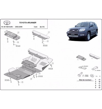 Cubre carter metalico Toyota 4Runner (Desde 2002 hasta 2009)