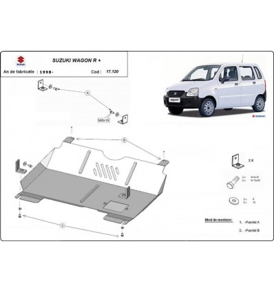 Cubre carter metalico Suzuki Wagon R+ (Desde 2000 hasta 2022)