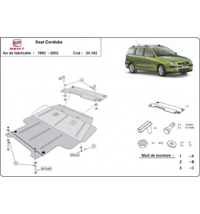 Cubre carter metalico Seat Cordoba (Desde 1993 hasta 2001)