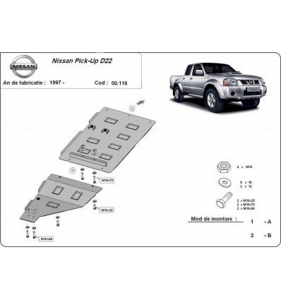 Protección del caja de cambios Nissan Pick Up (Desde 1997 hasta 2017)