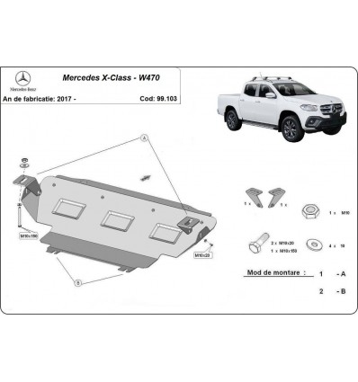 Protección del radiador Mercedes Clase X (Desde 2017 hasta 2022)