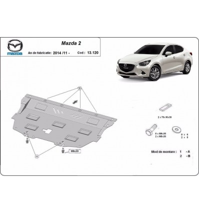 Cubre carter metalico Mazda 2 (Desde 2014 hasta 2022)