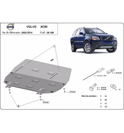 Cubre carter metalico Volvo XC90 (Desde 2002 hasta 2014)