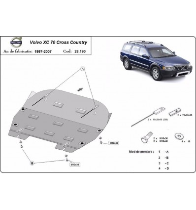 Cubre carter metalico Volvo XC70 Cross Country (Desde 1997 hasta 2007)