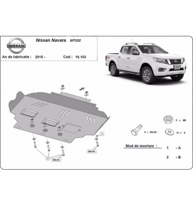 Cubre carter metalico Nissan Navara NP300 (Desde 2015 hasta 2022)