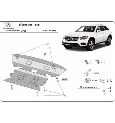 Cubre carter metalico Mercedes GLC X253 (Desde 2015 hasta 2022)