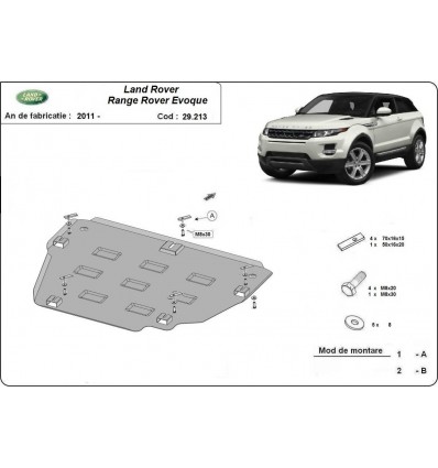 Cubre carter metalico Range Rover Evoque (Desde 2011 hasta 2022)