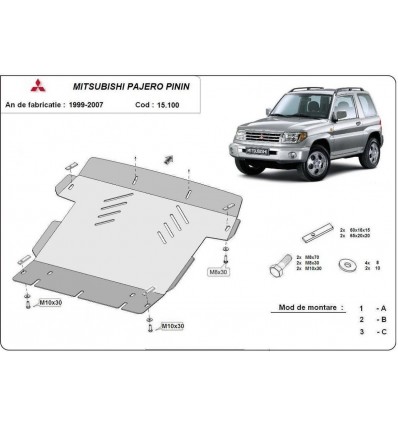 Cubre carter metalico Mitsubishi Montero Pinin (Desde 1997 hasta 2007)