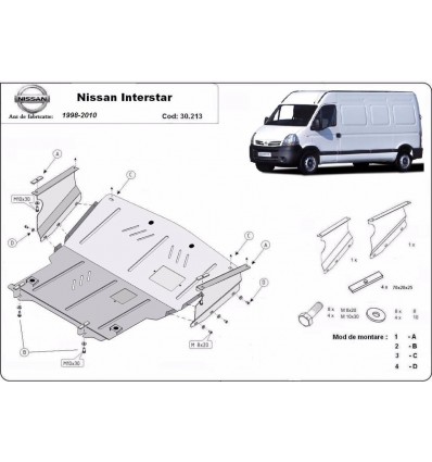 Cubre carter metalico Nissan Interstar (Desde 1998 hasta 2010)