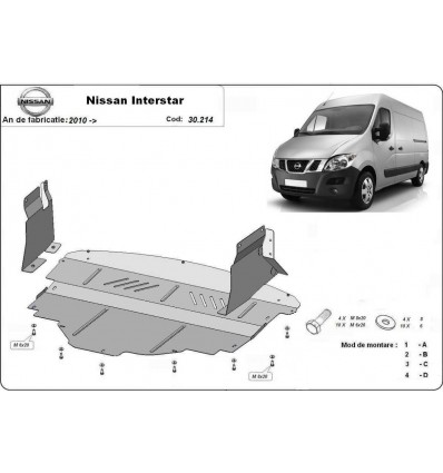 Cubre carter metalico Nissan Interstar (Desde 2010 hasta 2022)