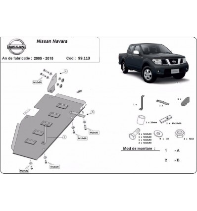 Protección del depósito de combustible Nissan Navara D40 (Desde 2005 hasta 2015)