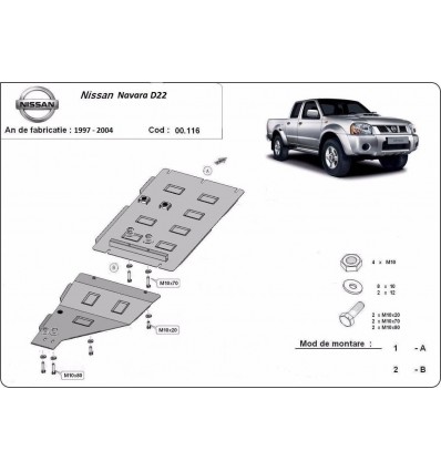 Protección del caja de cambios Nissan Navara D22 (Desde 1997 hasta 2004)