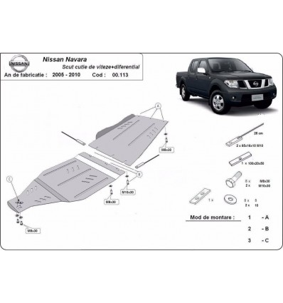 Protección de caja de cambios Nissan Navara (Desde 2005 hasta 2015)