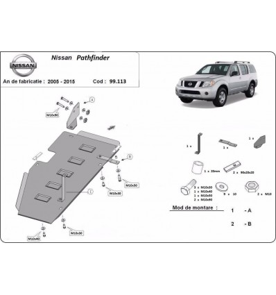 Protección del depósito de combustible Nissan Pathfinder D40 (Desde 2005 hasta 2015)