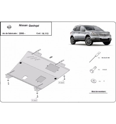 Cubre carter metalico Nissan Qashqai (Desde 2006 hasta 2013)