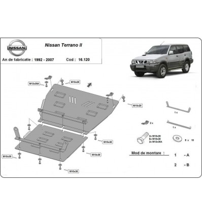 Cubre carter metalico Nissan Terrano II (Desde 1992 hasta 2007)