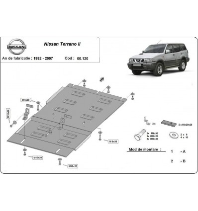 Protección del caja de cambios Nissan Terrano II (Desde 1992 hasta 2007)