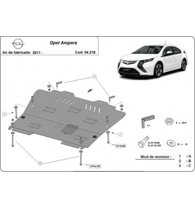 Cubre carter metalico Opel Ampera (Desde 2011 hasta 2022)