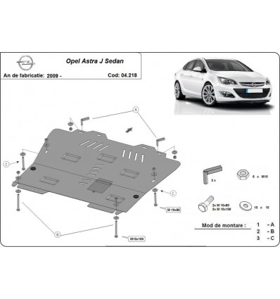 Cubre carter metalico Opel Astra J Sedan (Desde 2013 hasta 2020)