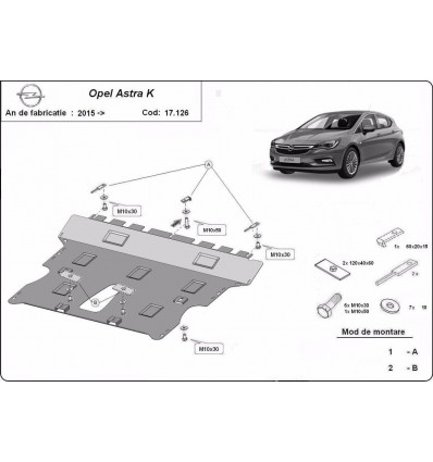 Cubre carter metalico Opel Astra K (Desde 2015 hasta 2022)