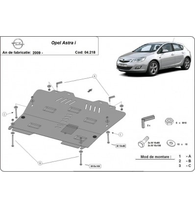 Cubre carter metalico Opel Astra I (Desde 2010 hasta 2020)