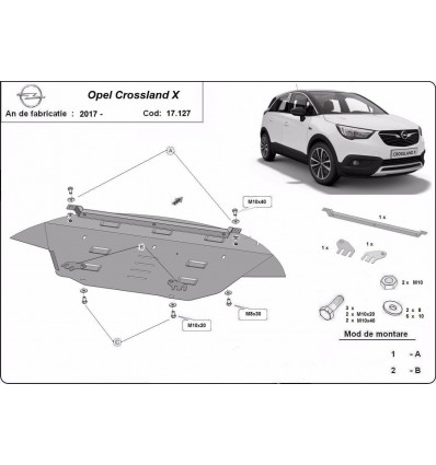 Cubre carter metalico Opel Crossland X (Desde 2017 hasta 2022)