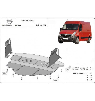 Cubre carter metalico Opel Movano (Desde 2010 hasta 2022)