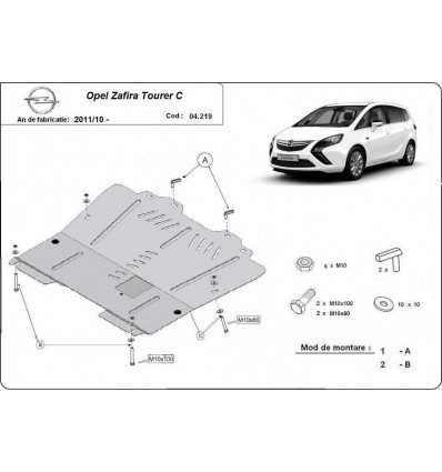 Cubre carter metalico Opel Zafira C (Desde 2011 hasta 2019)