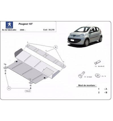 Cubre carter metalico Peugeot 107 (Desde 2006 hasta 2014)