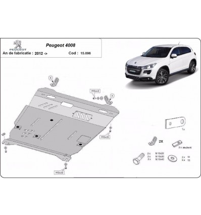 Cubre carter metalico Peugeot 4008 (Desde 2012 hasta 2022)