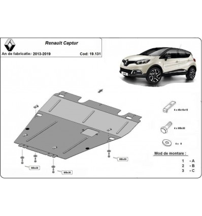 Cubre carter metalico Renault Captur (Desde 2013 hasta 2019)