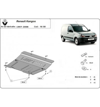 Cubre carter metalico Renault Kangoo (Desde 1997 hasta 2008)