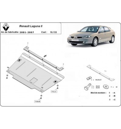 Cubre carter metalico Renault Laguna 2 (Desde 2001 hasta 2007)