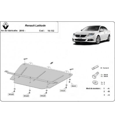 Cubre carter metalico Renault Latitude (Desde 2010 hasta 2015)