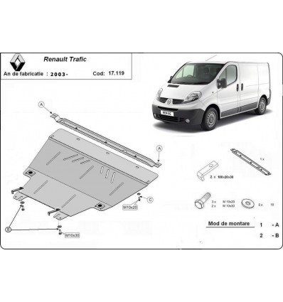 Cubre carter metalico Renault Trafic (Desde 2001 hasta 2014)