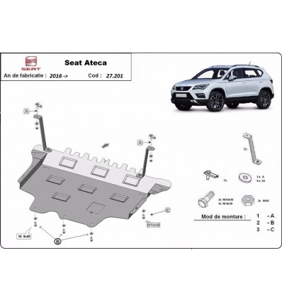 Cubre carter metalico Seat Ateca (Desde 2016 hasta 2022)